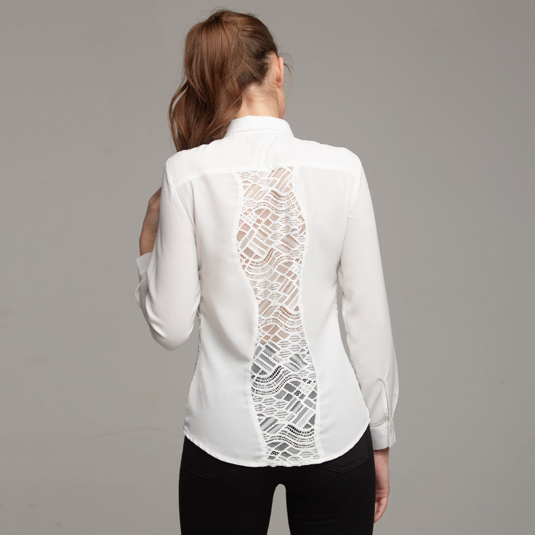 NELLIE CONTRAST WAVY LACE INSERTS ECRU - CT026 – ChantelleTungatt
