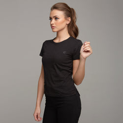 TEGAN BLACK SLUB TEE - CT050