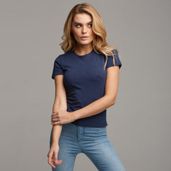 TEGAN NAVY SLUB TEE - CT053