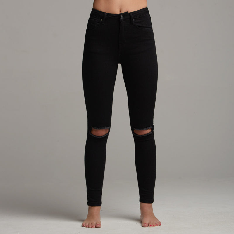 GIGI RIPPED BLACK JEANS - CT057