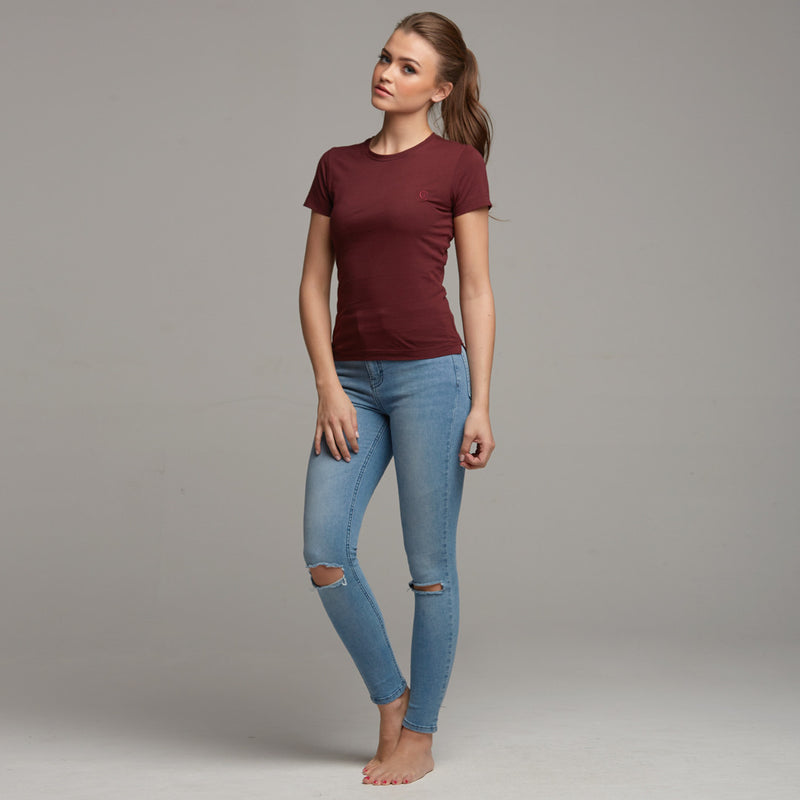 TEGAN BURGUNDY TEE - CT049