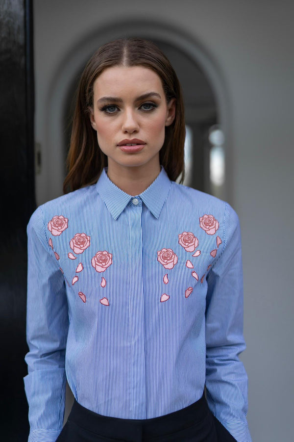 BELLA ROSE EMBROIDERY SHIRT - CT041