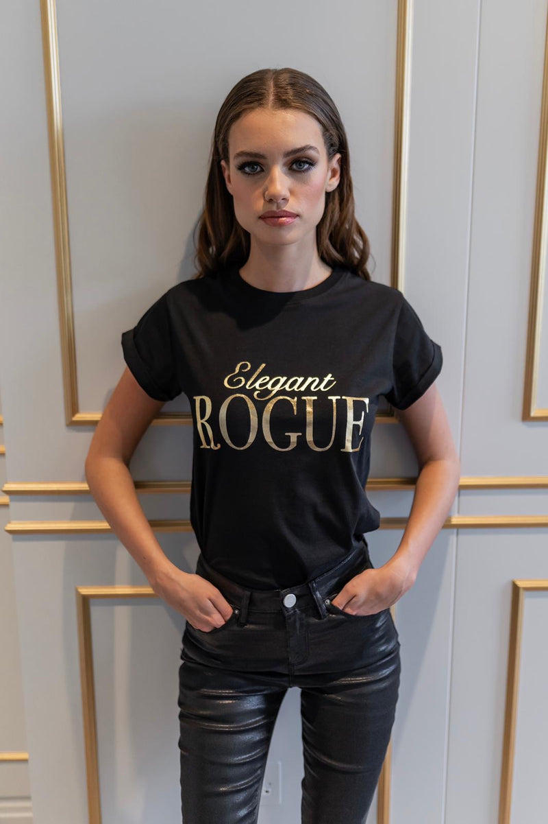 'ELEGANT ROGUE' - CT084 SLOGAN T SHIRT
