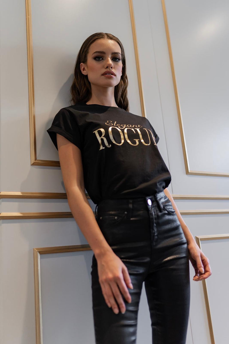 'ELEGANT ROGUE' - CT084 SLOGAN T SHIRT